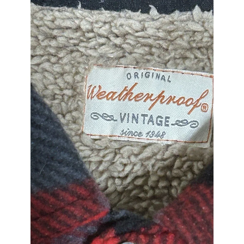 Original Weatherproof Vintage Jacket Red Plaid Size 14-16 Unisex youth - Picture 7 of 7